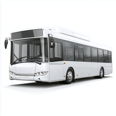 Elegant White Bus - Modern Public Transport , white background cut out PNG