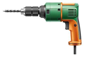 Hand Drill Vector Illustration on White Background