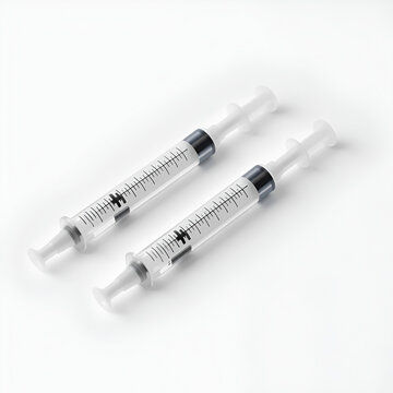 Tuberculin Injection syringes on white background