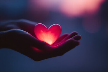 love and kindness gesture, close-up of hands exchanging heart-shaped kindness symbol