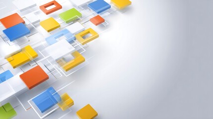 Obraz premium Colorful geometric shapes in soft gradients, representing modern social connectivity and digital interaction.