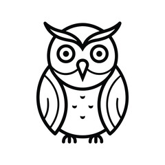 owl line art isolated on white background