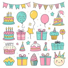 Cute birthday party elements (1)