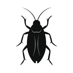 silhouette of a cockroach isolated on white background 