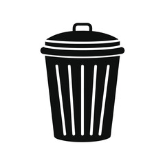 trash can silhouette icon isolated on white background