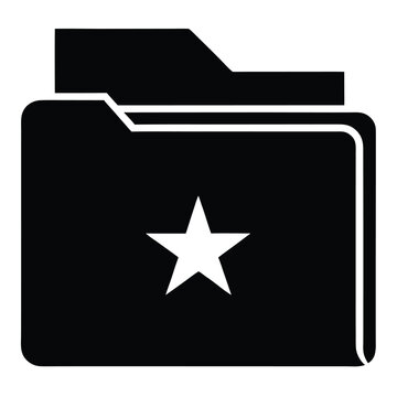 Black folder icon with a star