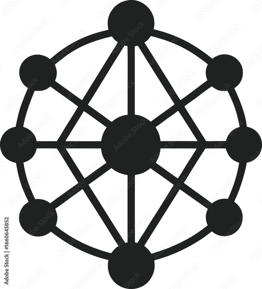 Poster geometric network structure icon