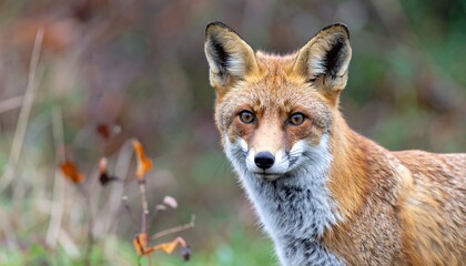 Fototapeta premium Close-up of a red fox in a forest