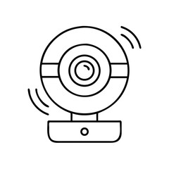 Vector icon of a webcam with a green light indicator