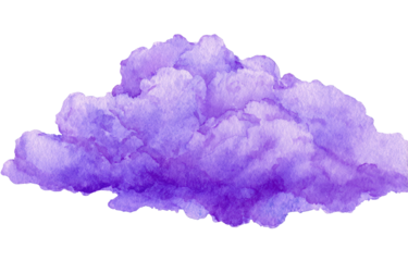 Watercolor purple cloud