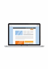 Obraz premium A modern laptop displaying a clean and organized website interface with distinct content blocks and navigation elements.
