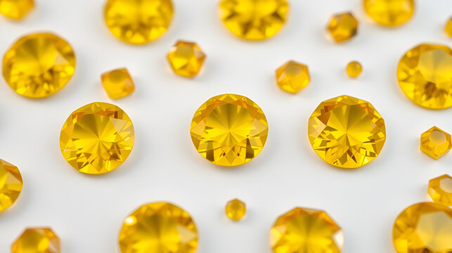 Topas on white background, Yellow topas, Yellow gems, Gem, yellow jewel on the white background