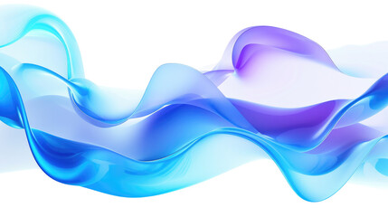 Abstract Blue Fluid Wave Flowing Elegantly with Transparent Background for Artistic Design