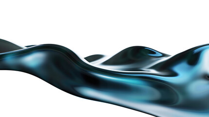 Abstract Fluid Waves in Shades of Blue and Teal with Smooth Motion and Reflective Surface