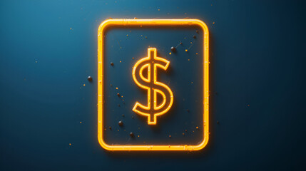 Obraz premium Inflation line icon. Money tax rate sign. Neon light effect outline icon.