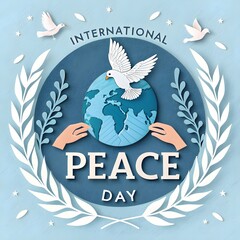 International Day Of Peace Dove and Globe Symbol
