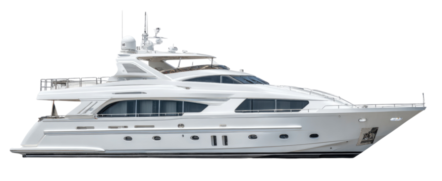 White luxury yacht, side view