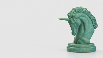 Obraz premium The Green Marble Unicorn and Start up for Business concept 3d Rendering.