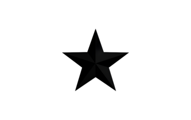 A simple black vector star icon with a transparent background. 