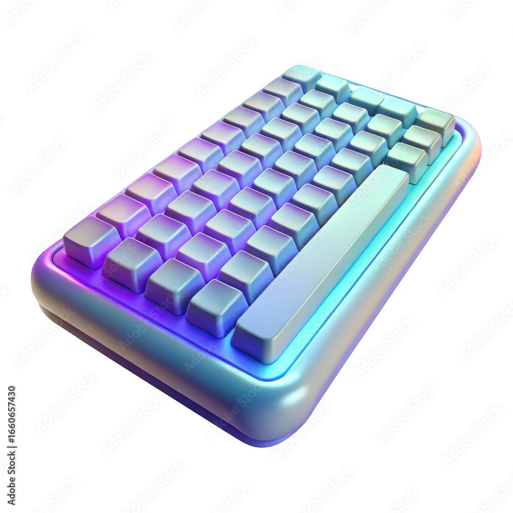 Aufkleber compact mechanical keyboard with rgb lighting isolated on transparent background
