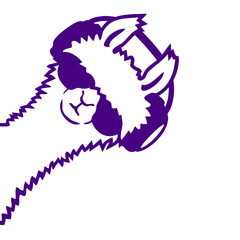 DJ Llama Looking From Side Sunglasses Headphone Party Music Club