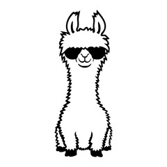 Llama Sunglasses Sitting No Drama Probllama Funny Alpaca