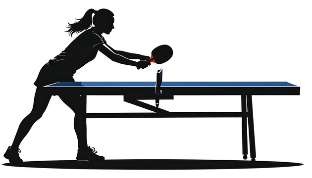 Silhouette of a female ping pong player (1)