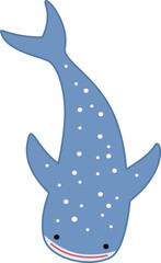 Whale Shark Marine life cartoon style icon.