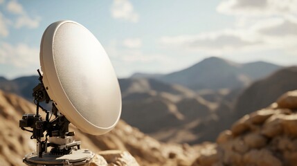 Desert base anti-drone electronic countermeasure system with multiple antennas, military infrastructure realism