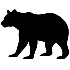 Powerful Black Bear Silhouette:  Side Profile, Minimalist Design, Wildlife Icon