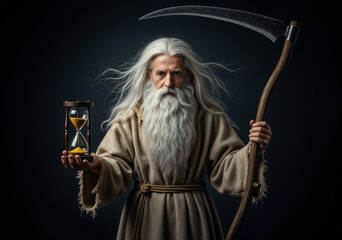 Father Time, a powerful portrait embodying the relentless passage of time and its inevitable influence on life