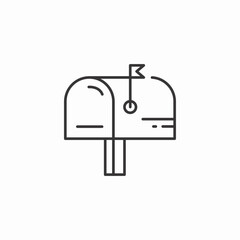 mailbox flag icon sign vector