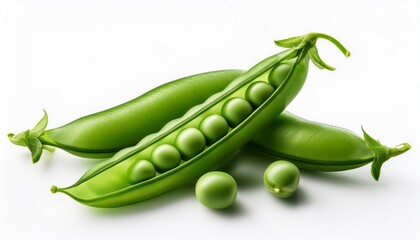 green pea vegetable bean isolated on white background