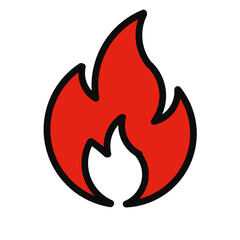 Fire flame flat icon