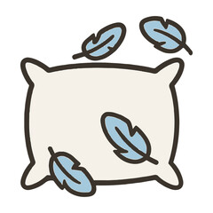 feather pillow flat icon color vector on white background
Vector color flat icon on white background