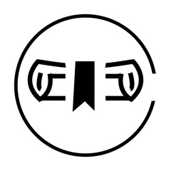 vector black degree reward icon illustration