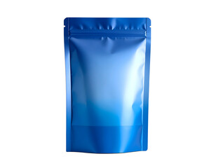 Blue Gradient Matte Foil Snack Pouch with Clear Label  PNG cut out