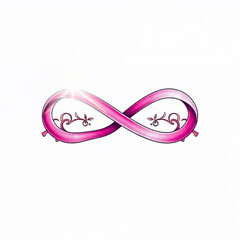Pink October - Breath Cancer Awareness Icon isolated
