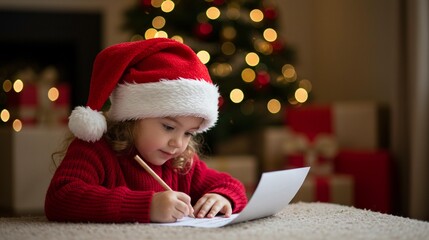 little girl with christmas presents