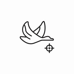 flying duck target icon sign vector