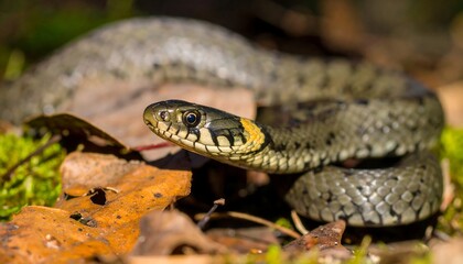 Obraz premium Close-up of a snake in woodland