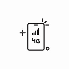 mobile network 4g icon sign vector