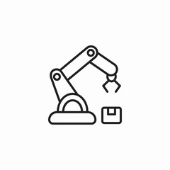 robotic arm package icon sign vector