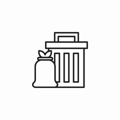 trash bin can icon sign vector