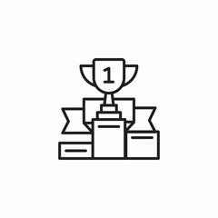 winner podium trophy icon sign vector