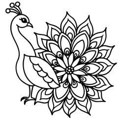 Elegant Peacock Flower Illustration