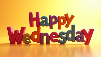 Happy Wednesday 3D colorful typography design