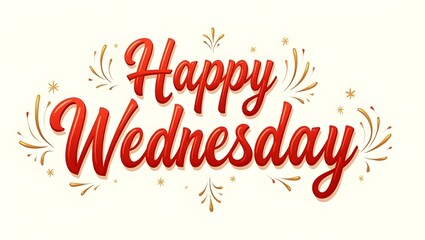 Happy Wednesday floral greeting card illustration design