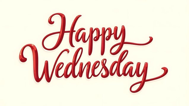 Happy Wednesday red script lettering design