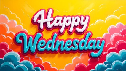 Happy Wednesday minimal pastel greeting card design